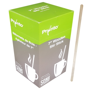 7IN WOOD STIR STICK THICK ROUNDED TIP